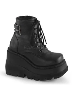 Demonia Shaker Matte Black Ankle Boots - US10 IN STOCK