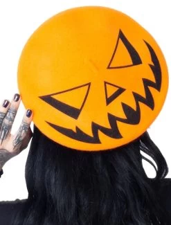 Kreepsville 666 Trick Or Treat Pumpkin Beret Hat: Orange