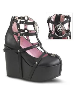 Demonia Poison Caged Pentagram Wedge Shoes - US7 And US8 In Stock -Fashion Apparel Big C Edit Display 97546.1643041603