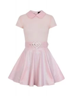 Collectif Adore Glitter Skater Dress: Pink - 4XL -Fashion Apparel Big C Edit Dress Front 87453.1685847441