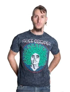 Alice Cooper Medusa Unisex T-Shirt: Stonewash- Small