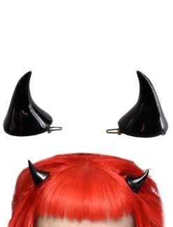 Kreepsville 666 Horror Horns Hair Clips: Black