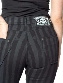 Kreepsville 666 Unisex Skinny Jeans: Destroyer Grey Stripe 19 Kreepsville 666 Unisex Skinny Jeans: Destroyer Grey Stripe -Fashion Apparel Big C Edit Female Close Up 35863.1645633381