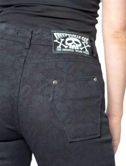 Kreepsville 666 Unisex Skinny Jeans: Death Repeat -Fashion Apparel Big C Edit Female Close Up 86810.1645631434