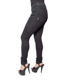 Kreepsville 666 Unisex Skinny Jeans: Death Repeat -Fashion Apparel Big C Edit Female Left Side 98752.1645631413