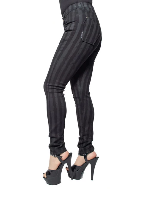 Kreepsville 666 Unisex Skinny Jeans: Destroyer Grey Stripe 5 Kreepsville 666 Unisex Skinny Jeans: Destroyer Grey Stripe - Image 3