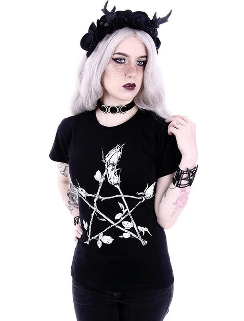 Restyle Rose Pentagram T-Shirt 5 Restyle Rose Pentagram T-Shirt - Image 3