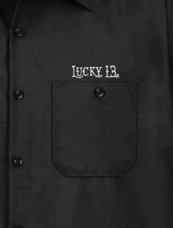 Lucky 13 Work Shirt: Dead Skull - Small To 6XL -Fashion Apparel Big C Edit Front Close 66099.1569648763