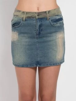 Tripp NYC Denim / Camo Split Skirt