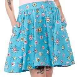 Sourpuss Sputnik Swing Skirt - Small, Medium And XL -Fashion Apparel Big C Edit Front Closer 29156.1582702836