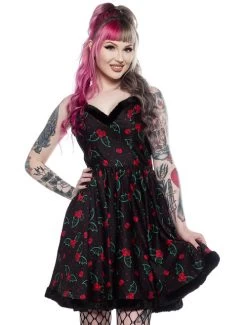 Sourpuss Holly Bats Sophia Dress 10 Sourpuss Holly Bats Sophia Dress -Fashion Apparel Big C Edit Front Closer 71737.1668334323