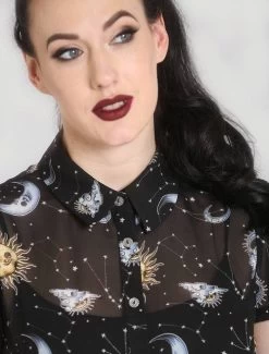 Hell Bunny Solaris Blouse - Small To 4XL -Fashion Apparel Big C Edit Front Closer 73208.1566013560