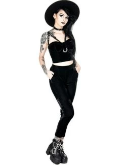 Restyle Black Velvet Pants - 2XL And 3XL 19 Restyle Black Velvet Pants - 2XL And 3XL -Fashion Apparel Big C Edit Front Full 3 89460.1558935058