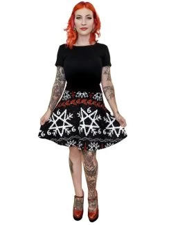 Too Fast 666 Christmas Sweater Skater Skirt 8 Too Fast 666 Christmas Sweater Skater Skirt -Fashion Apparel Big C Edit Front Full 17655.1638795623
