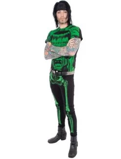 Kreepsville 666 Skeleton Unisex Skinny Jeans: Green Bone 14 Kreepsville 666 Skeleton Unisex Skinny Jeans: Green Bone -Fashion Apparel Big C Edit Front Full 19988.1580454203