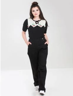 Hell Bunny Weston Denim Jeans: Black - XS And Large -Fashion Apparel Big C Edit Front Full 63745.1561691452