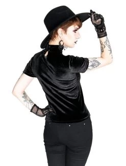 Restyle Velvet Top: Crescent Moon -Fashion Apparel Big C Edit Front Model Back 79620.1569739976