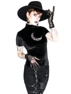 Restyle Velvet Top: Crescent Moon -Fashion Apparel Big C Edit Front Model 16012.1569739964