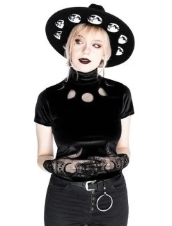 Restyle Velvet Top: Moon Phases -Fashion Apparel Big C Edit Front Model 22670.1653457987