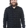 Kustom Kreeps Plaid Western Button Down: Black / Green -Fashion Apparel Big C Edit Front Model 41339.1576990111