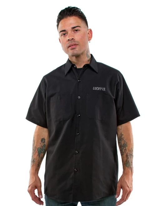 Lucky 13 Work Shirt: Frankie's Garage - Large To 6XL 4 Lucky 13 Work Shirt: Frankie's Garage - Large To 6XL - Image 2