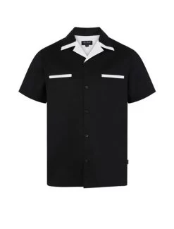 Chet Rock Donnie Bowling Shirt: Black / White - Large, XL And 2XL -Fashion Apparel Big C Edit Front No Model 39634.1566984408