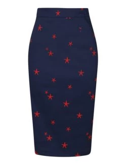 Collectif Polly Starfish Pencil Skirt - Large 8 Collectif Polly Starfish Pencil Skirt - Large -Fashion Apparel Big C Edit Front No Model 57458.1602687561