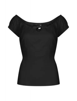 Collectif Lorena Top: Black - Medium And Large -Fashion Apparel Big C Edit Front No Model 94798.1602683484