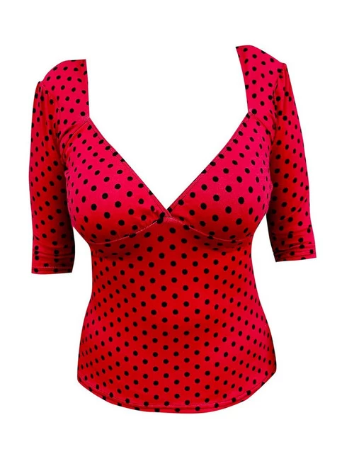 Switchblade Stiletto Bella Top: Red And Black Polka Dot 4 Switchblade Stiletto Bella Top: Red And Black Polka Dot - Image 2