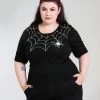 Hell Bunny Black Widow Jumper - Large, XL And 2XL -Fashion Apparel Big C Edit Front Plus Alt 80171.1592487558