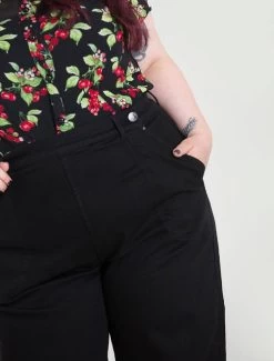 Hell Bunny Weston Denim Jeans: Black - XS And Large -Fashion Apparel Big C Edit Front Plus Close 48433.1561691545