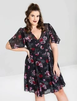 Hell Bunny Medusa Dress - Small 14 Hell Bunny Medusa Dress - Small -Fashion Apparel Big C Edit Front Plus Closer 78252.1611138646