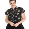 Hell Bunny Solaris Blouse - Small To 4XL -Fashion Apparel Big C Edit Front Plus 24442.1673436743