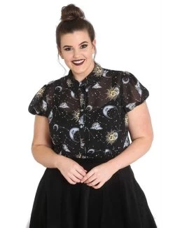 Hell Bunny Solaris Blouse - Small To 4XL