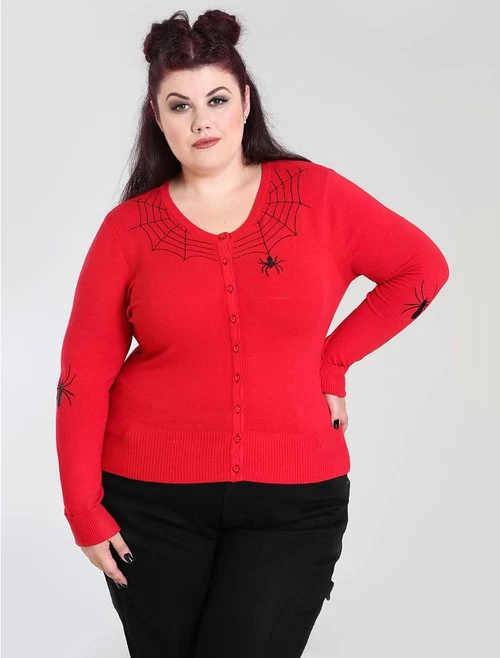 Hell Bunny Spider Cardigan: Redback - XL, 3XL And 4XL 3 Hell Bunny Spider Cardigan: Redback - XL, 3XL And 4XL