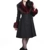 Hell Bunny Rock Noir Coat: Red - Medium -Fashion Apparel Big C Edit Front White Background 32171.1561622524
