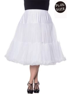 Banned Lifeforms 26" Petticoat, Plus Size: White - 3XL And 4XL