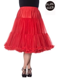 Banned Lifeforms 26" Petticoat - Plus Size: Red - 3XL, 4XL And 5XL