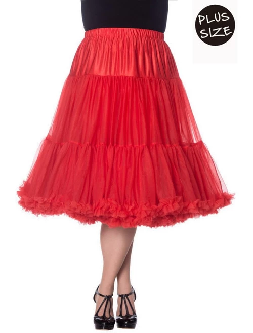 Banned Lifeforms 26" Petticoat - Plus Size: Red - 3XL, 4XL And 5XL 3 Banned Lifeforms 26" Petticoat - Plus Size: Red - 3XL, 4XL And 5XL