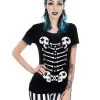 Too Fast Starry Skeleton Ribcage Babydoll T-Shirt