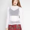 Tripp NYC Ladies' Long Sleeve Fishnet Top: White 2 Tripp NYC Ladies' Long Sleeve Fishnet Top: White -Fashion Apparel Big C Edit Front 01685.1597239834