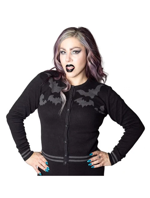 Kreepsville 666 Bat Flock Cardigan - Medium 8 Kreepsville 666 Bat Flock Cardigan - Medium - Image 6