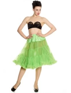 Hell Bunny Long Petticoat: Monster Green - XS/M