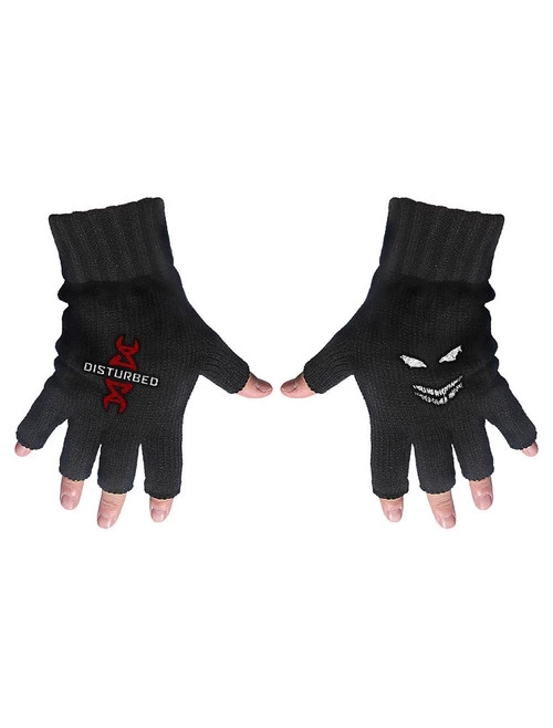 Disturbed Fingerless Gloves: Red DNA 3 Disturbed Fingerless Gloves: Red DNA