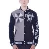 Resident Evil Varsity Jacket: Gas Mask -Fashion Apparel Big C Edit Front 07843.1558162973