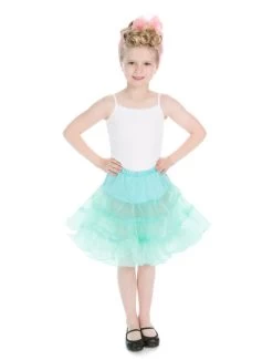 Hearts And Roses Kids' Petticoat: Aqua