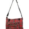 Banned Tartan Shoulder Bag: Red -Fashion Apparel Big C Edit Front 16790.1566352956
