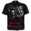 Spiral Social Distance Unisex T-Shirt - Small -Fashion Apparel Big C Edit Front 22970.1588590462
