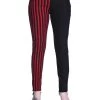 Banned Half Stripe Skinny Jeans: Black / Red - Small And 2XL -Fashion Apparel Big C Edit Front 23810.1566363271