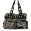 Banned Handcuff Handbag: Black / White Striped 1 Banned Handcuff Handbag: Black / White Striped -Fashion Apparel Big C Edit Front 34347.1563693867